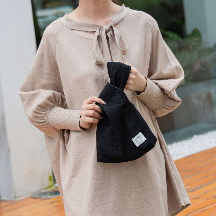 Corduroy Suits Knot Wrist Simple Carry-on Handbags