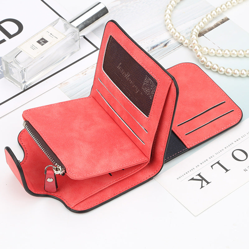 Women's Korean Matte Leather Cute Refreshing Ladies Wallets