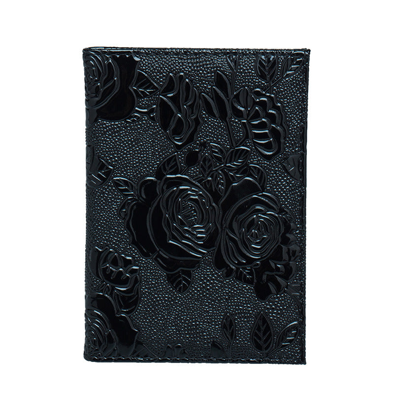 Peony Passport Cover Jacket Leather Ticket Card Holder