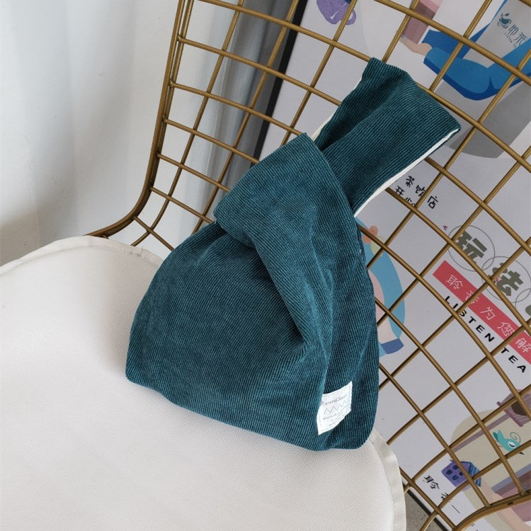 Corduroy Suits Knot Wrist Simple Carry-on Handbags