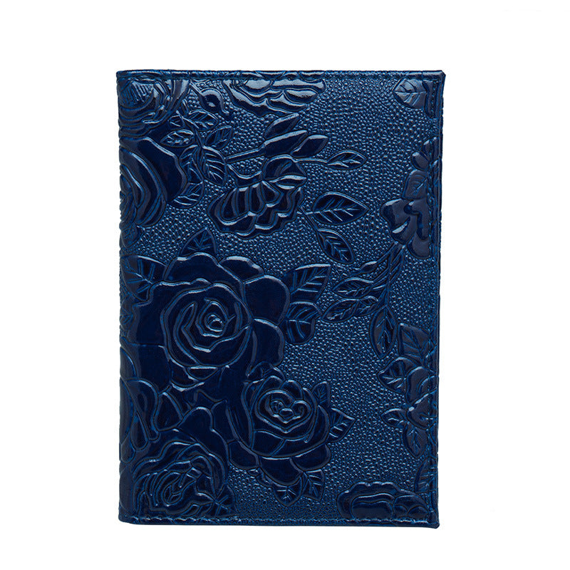Peony Passport Cover Jacket Leather Ticket Card Holder