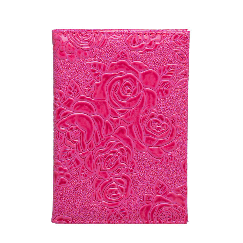 Peony Passport Cover Jacket Leather Ticket Card Holder