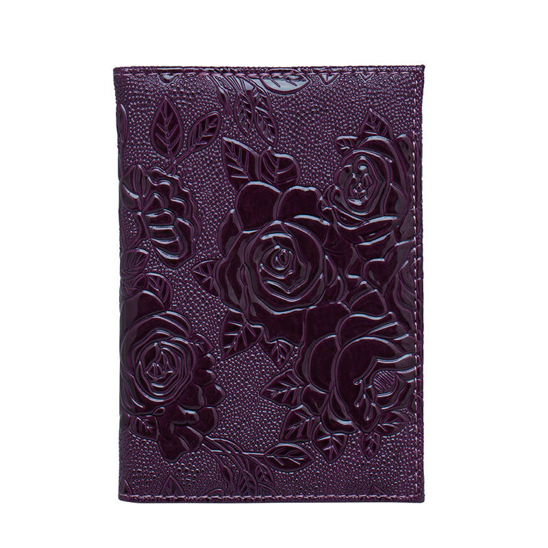 Peony Passport Cover Jacket Leather Ticket Card Holder
