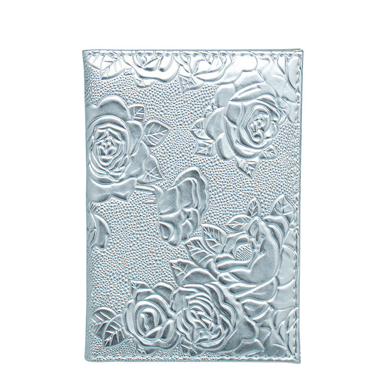 Peony Passport Cover Jacket Leather Ticket Card Holder
