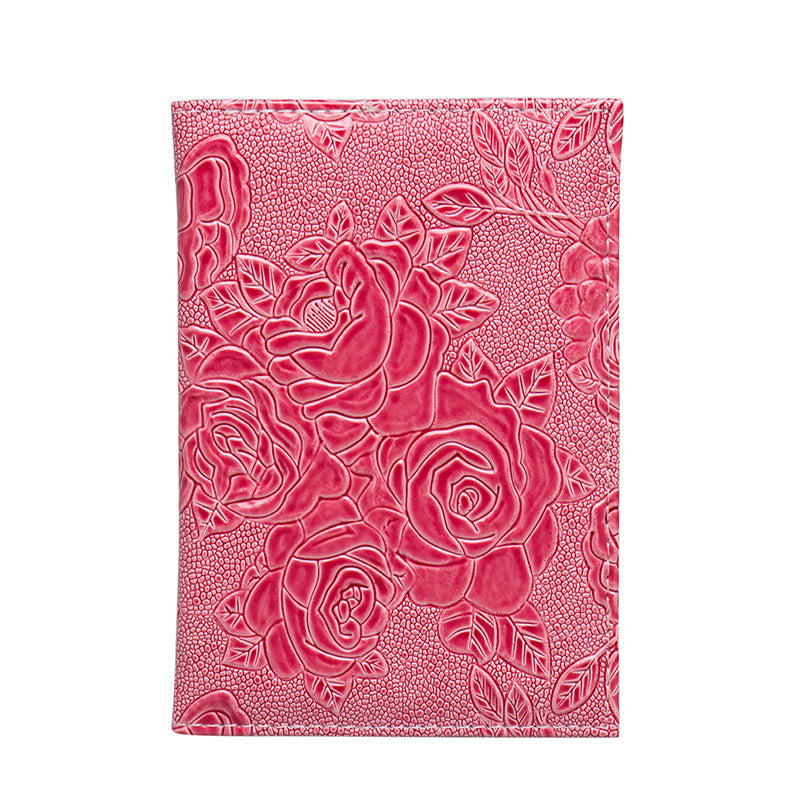 Peony Passport Cover Jacket Leather Ticket Card Holder