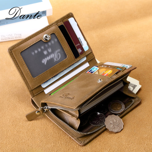 Men's Short Swiping Change Zipper Large Capacity Men's Wallets