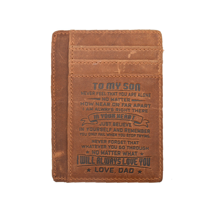 Leather Close-fitting Crazy Horse Multiple Slots Card Holder