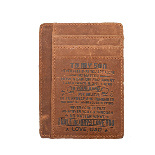 Leather Close-fitting Crazy Horse Multiple Slots Card Holder