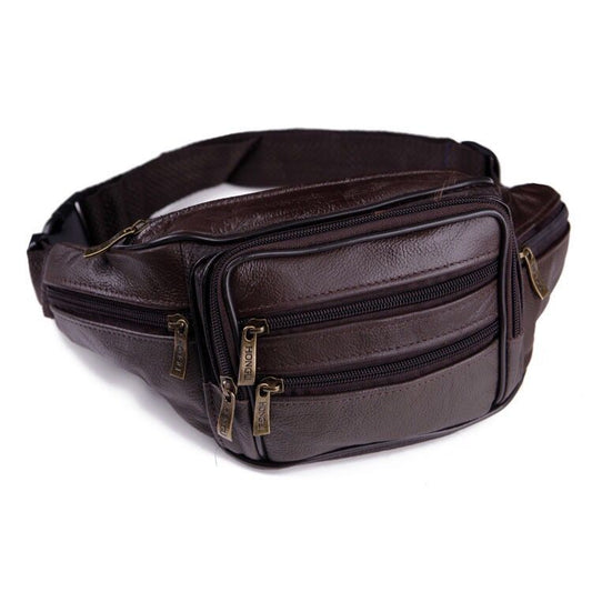 Men's Leather Pocket Multifunctional Waterproof Cell Business Men's Waist Packs