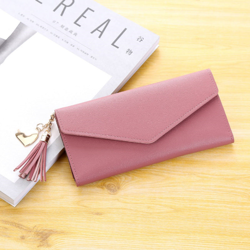 Women's Long Tassel Campus Pendant Stylish Versatile Ladies Wallets