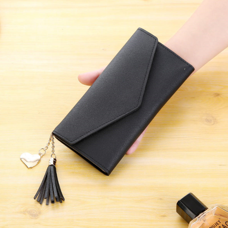 Women's Long Tassel Campus Pendant Stylish Versatile Ladies Wallets