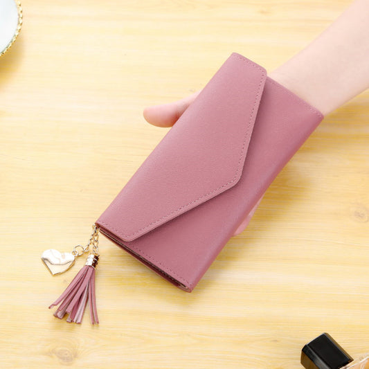 Women's Long Tassel Campus Pendant Stylish Versatile Ladies Wallets