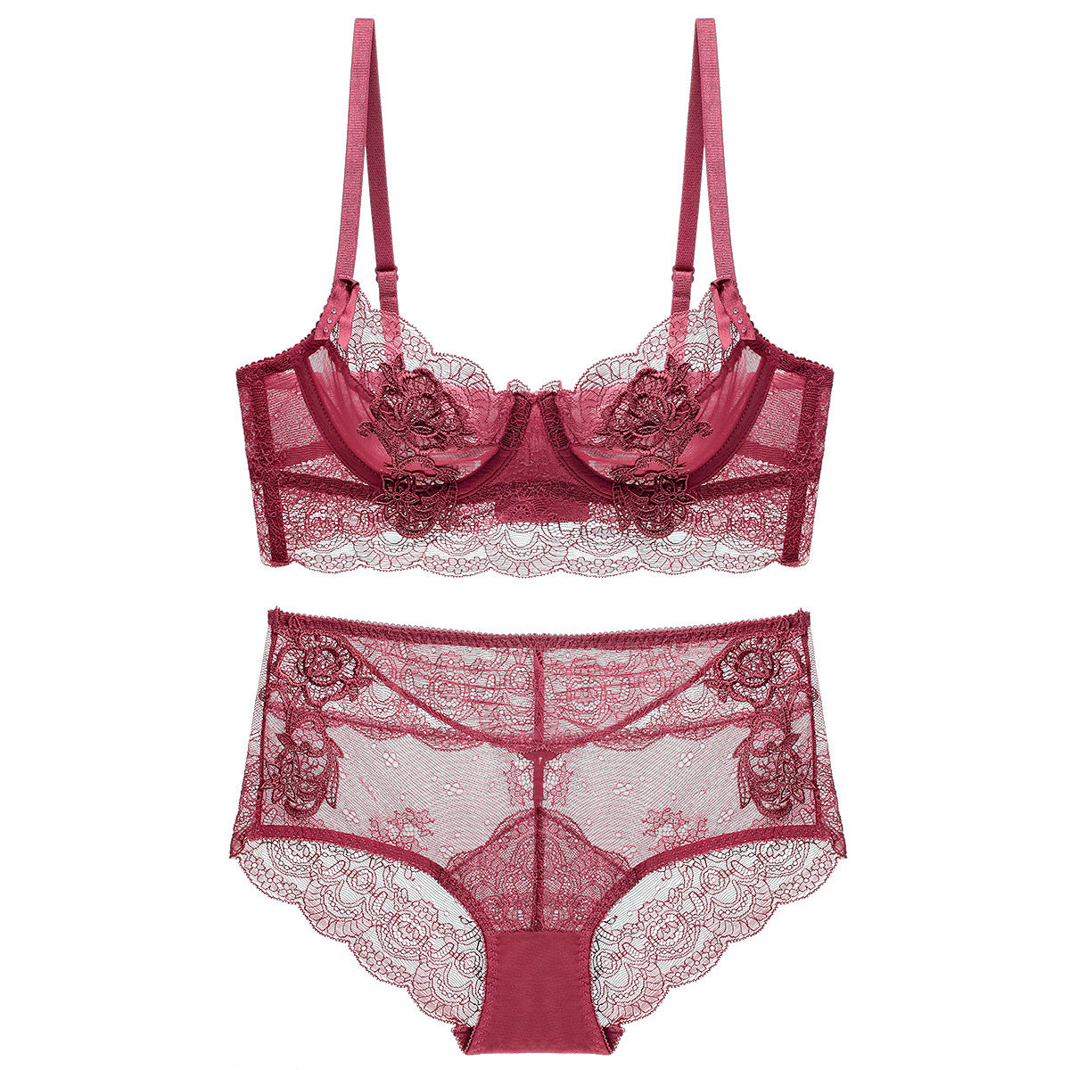 French Style Sexy Lace Mesh Thin Adjustable Accessory Breast Lingerie Sets