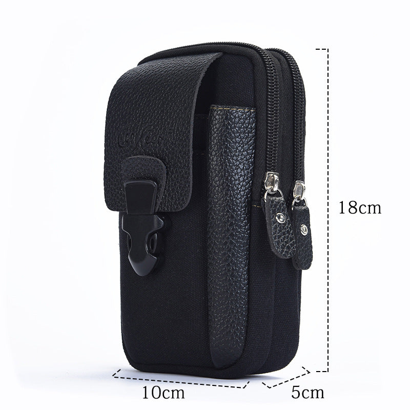 Popular Canvas Big Screen Mobile Business Men's Waist Packs
