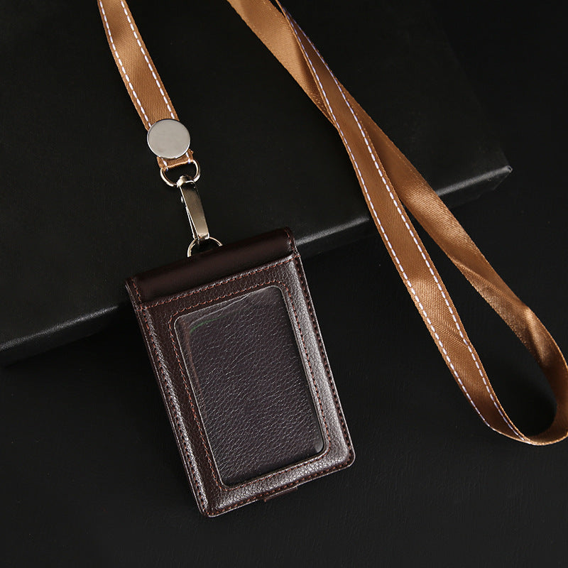 Genuine Leather Bank Traffic Access Control Card Holder