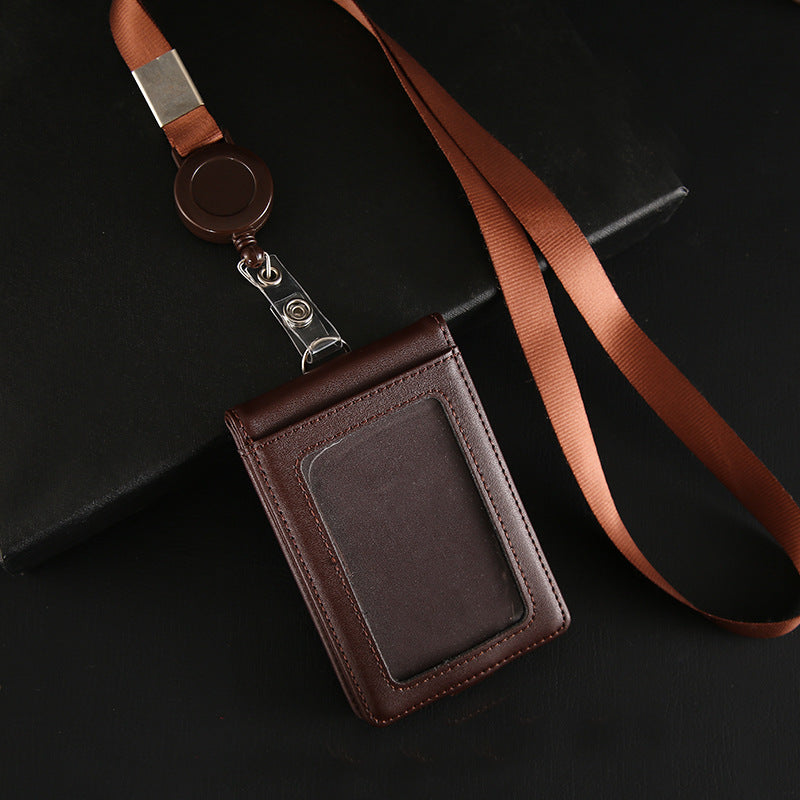 Genuine Leather Bank Traffic Access Control Card Holder