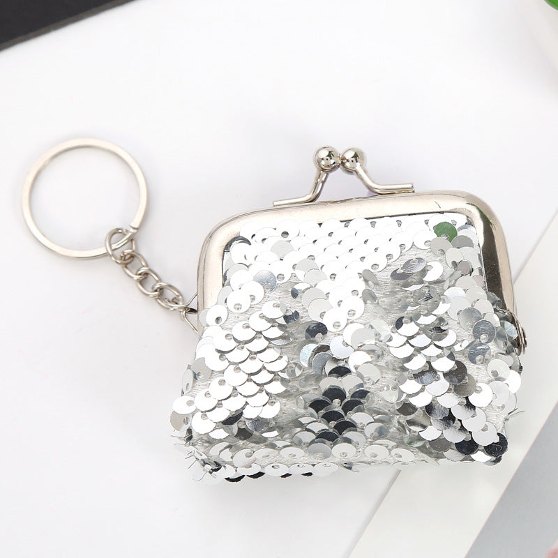 Sequin Portable Clip Mini Earphone Data Cable Coin Purses
