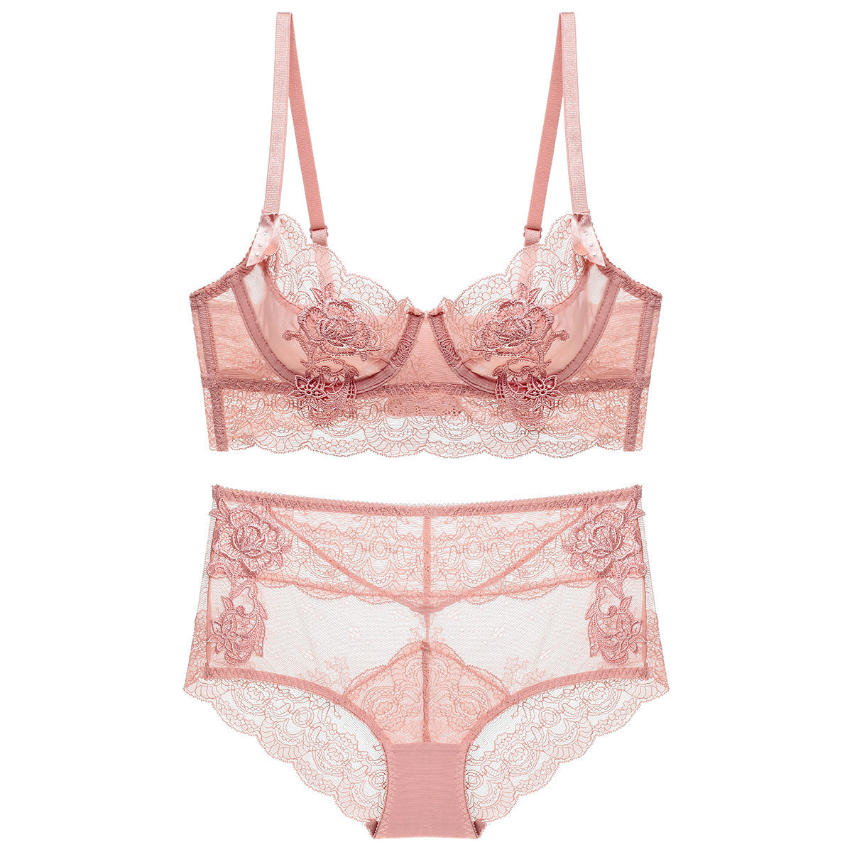 French Style Sexy Lace Mesh Thin Adjustable Accessory Breast Lingerie Sets