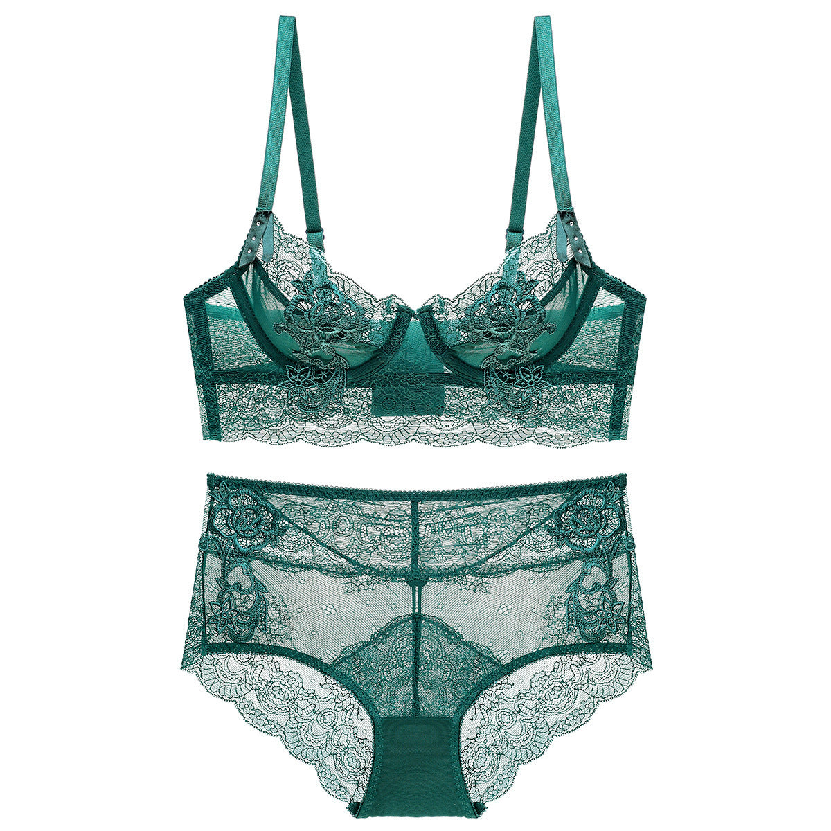 French Style Sexy Lace Mesh Thin Adjustable Accessory Breast Lingerie Sets