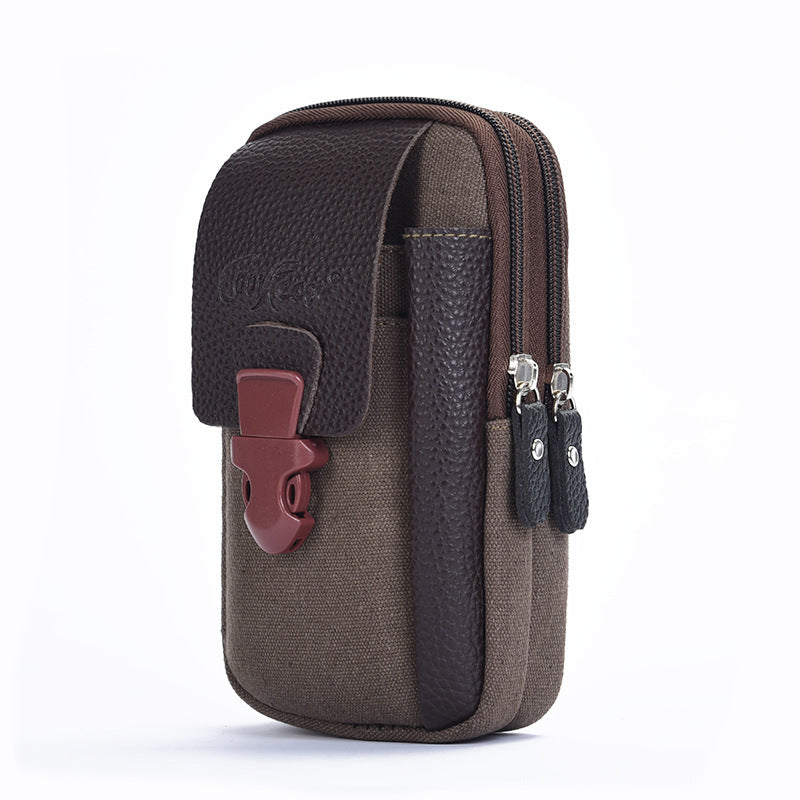 Popular Canvas Big Screen Mobile Business Men's Waist Packs