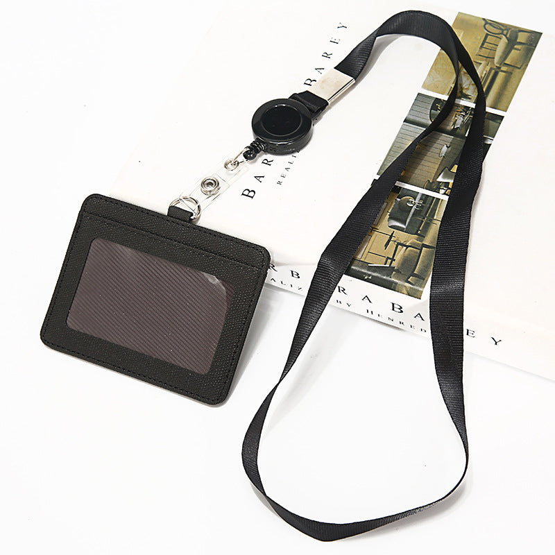 Leather Certificate Identity Name Tag Access Card Holder