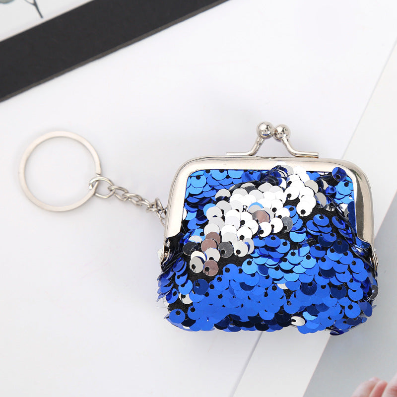 Sequin Portable Clip Mini Earphone Data Cable Coin Purses