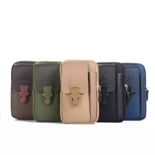 Popular Canvas Big Screen Mobile Business Men's Waist Packs