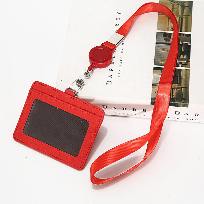 Leather Certificate Identity Name Tag Access Card Holder