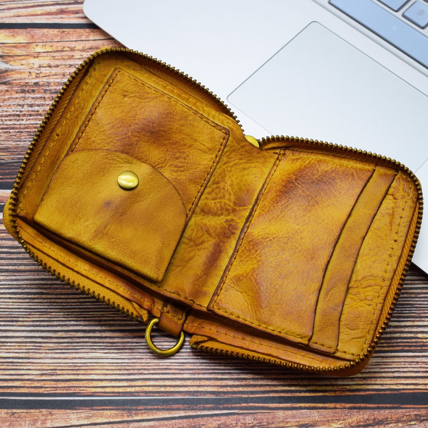 Men's Retro Short Zipper Vertical Fashion Men's Wallets