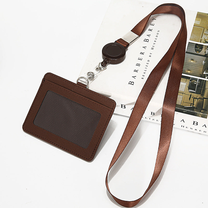 Leather Certificate Identity Name Tag Access Card Holder