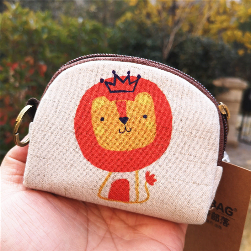 Fashion Cotton Linen Printed Cartoon Change Coin Purses