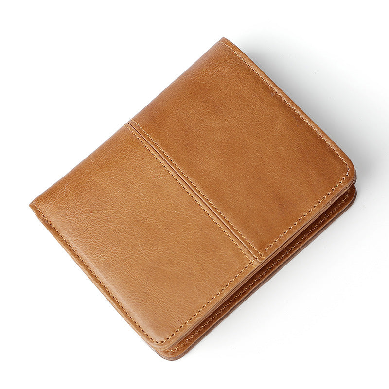 Trendy Men's Leather Blocking Scan Short Lock
