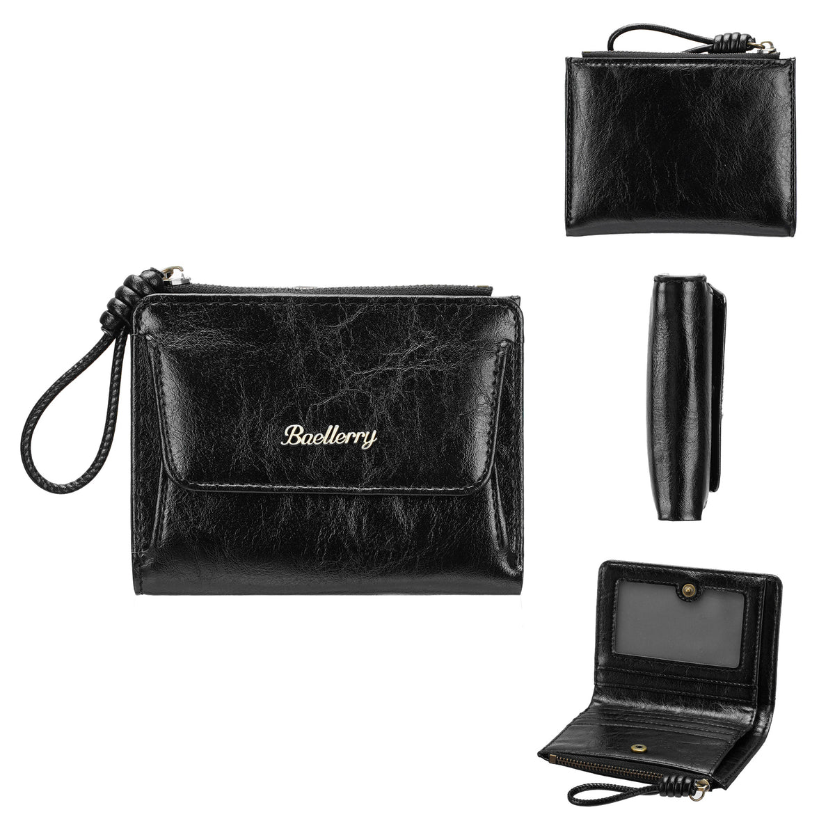 Women's Short Style Fashion Solid Color Zipper Coin Purses