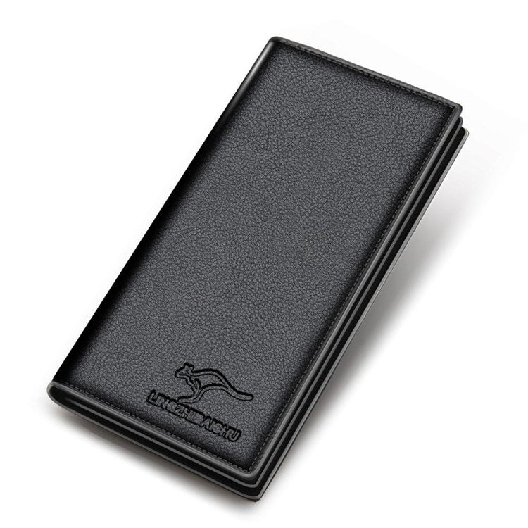 Men's Two Fold Thin Simple Lychee Pattern Soft Surface Men's Wallets