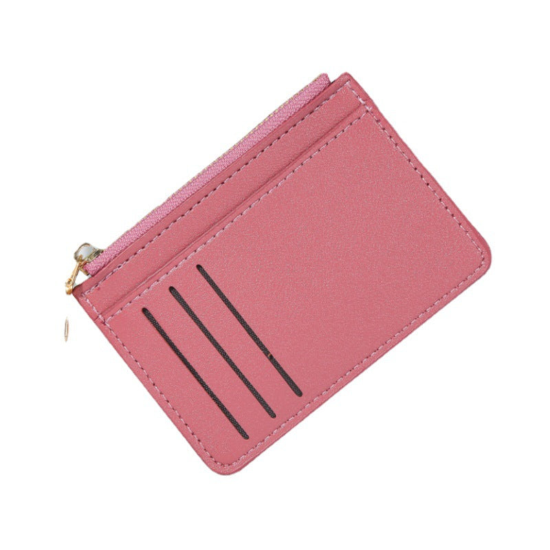 Women's Leather Zipper Design Female Multiple Slots Solid Ladies Wallets