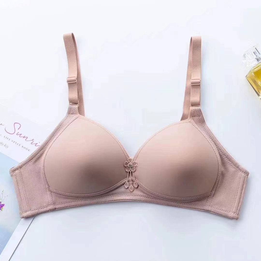 Cotton Boneless Soft Unchanged Thin Cup Glossy Everyday Bras