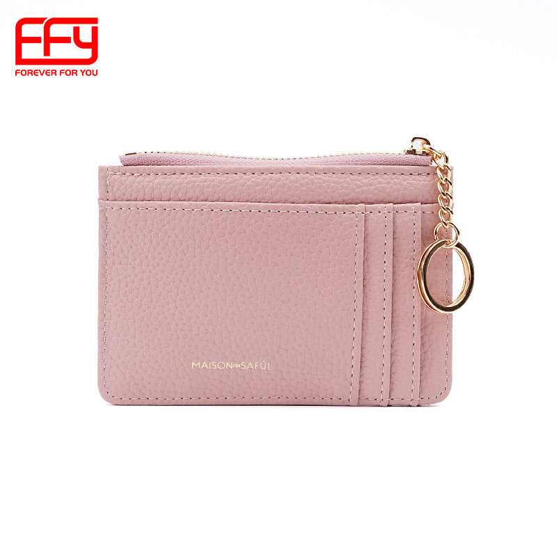 Women's Style Simple High-grade Large Capacity Solid Color Card Holder