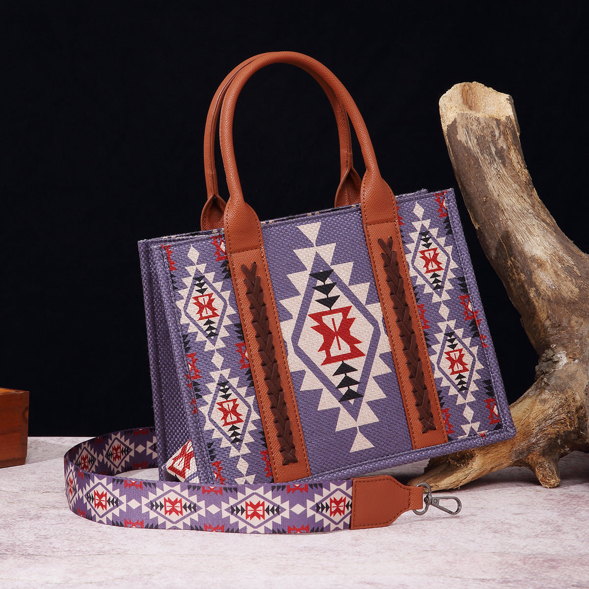 Women's Vintage Cotton Linen Printed Western One Crossbody Bags