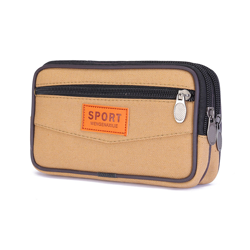 Men's Canvas Mobile Cell Hanging Construction Site Men's Waist Packs