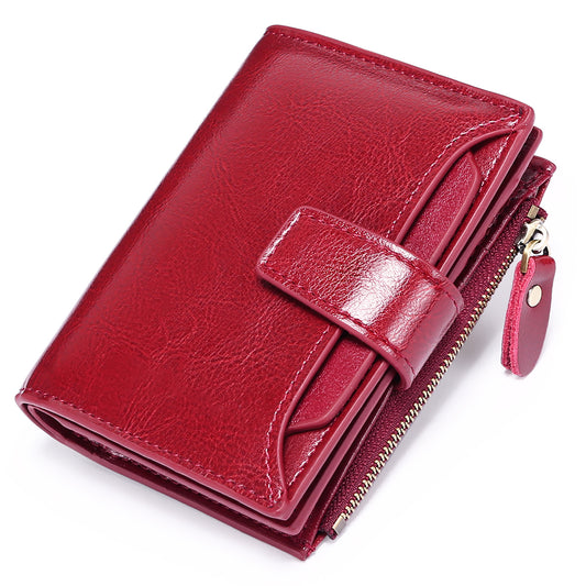Women's Leather Short Korean Style Multifunctional License Ladies Wallets