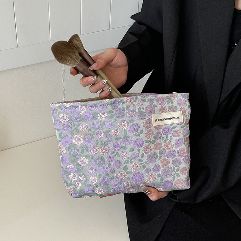 Fresh Flower Jacquard Fabric Skin Care Wash Portable Underwear Bags