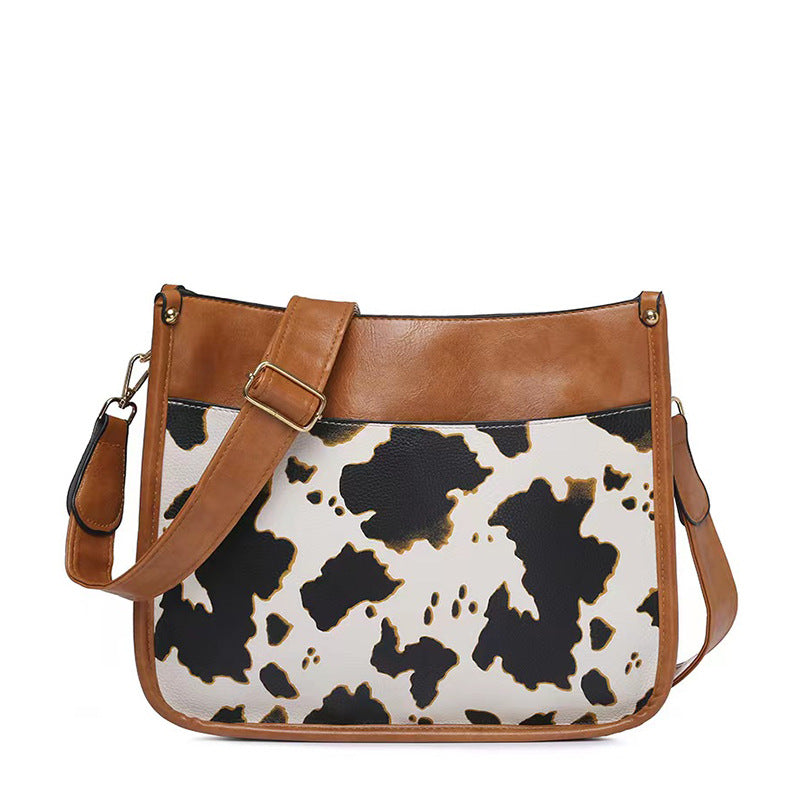Women's Fashion Leopard Print Ribbon Large Capacity Women's Messenger Bag