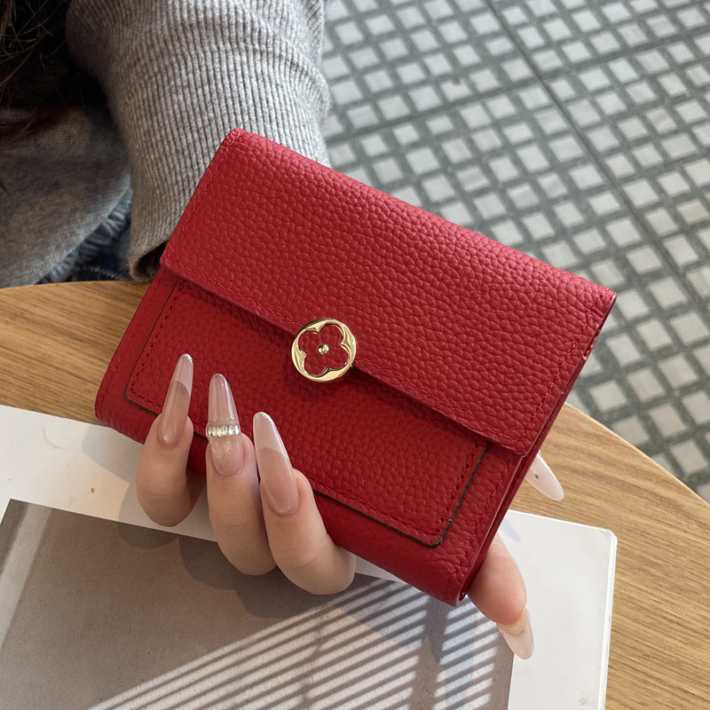 Women's Leather Short Exquisite Multi Slots Large Coin Purses