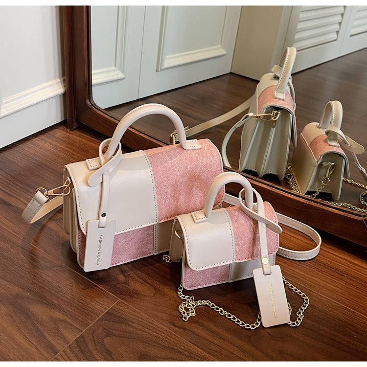Women's Fashion Stitching Texture Portable Commuter Western Bags