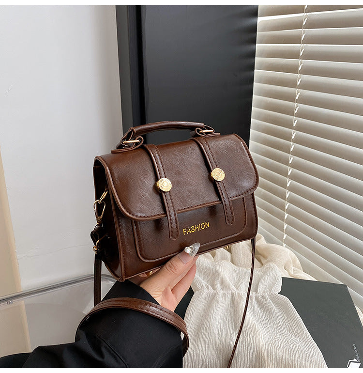 Temperament Commute Retro Fashion Spring Solid Color Small Square Bags