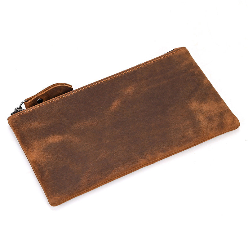 Women's & Men's Horse Leather Long Retro Large Capacity Men's Wallets