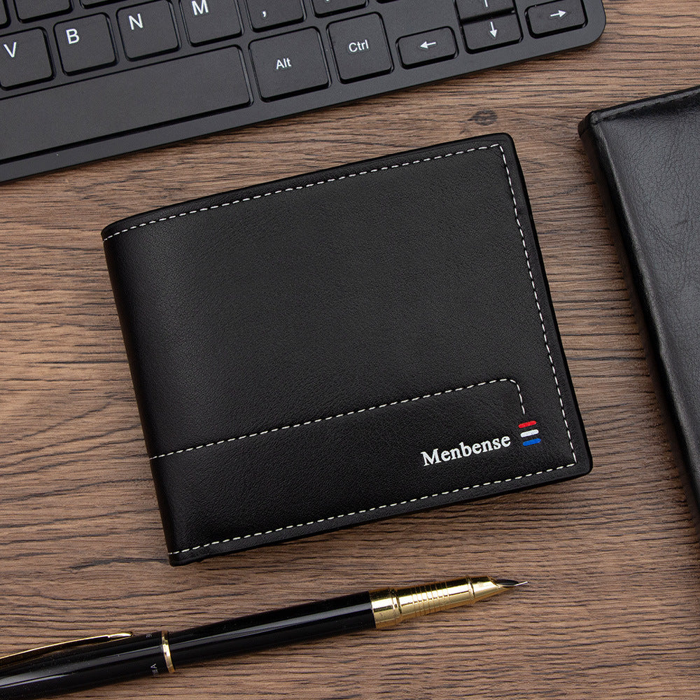 Men's Short Simple Business Multiple Slots Zipper Bags