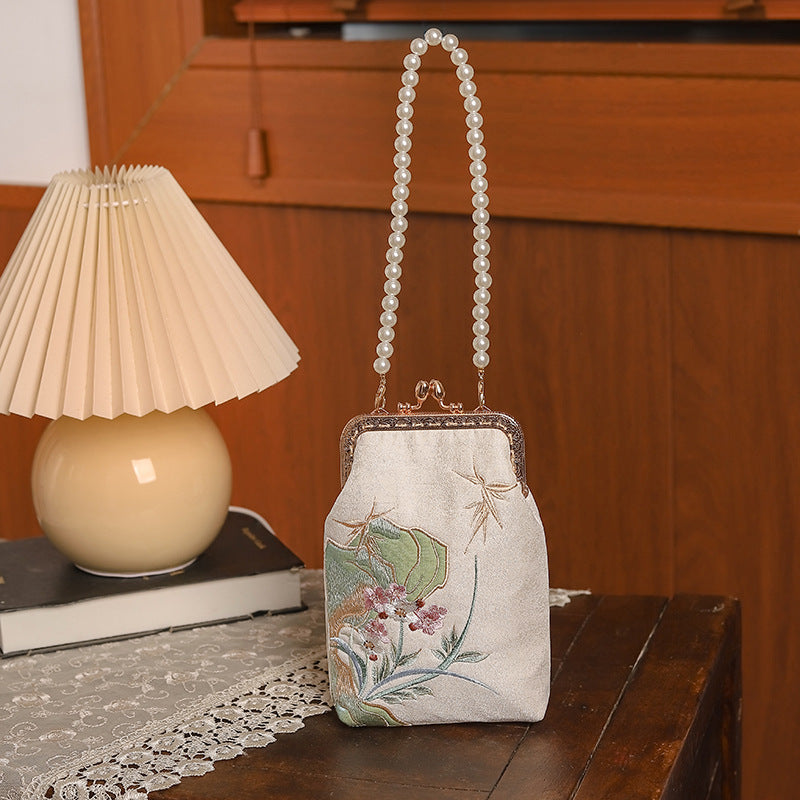 Embroidered Ancient Style Cheongsam Banquet Pearl Handbags