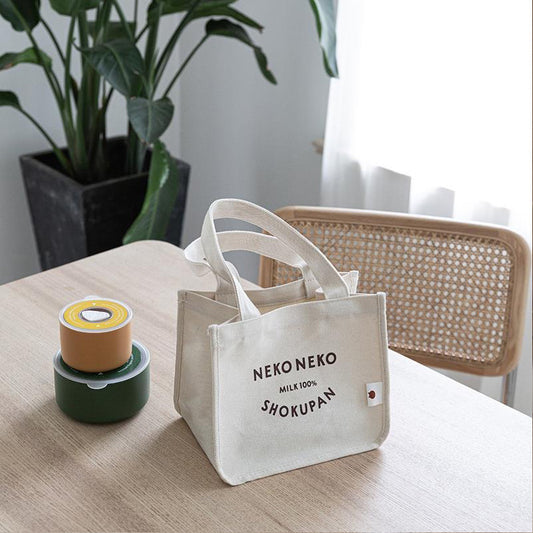 Women's High-grade Western Style Canvas Portable Lunch Handbags