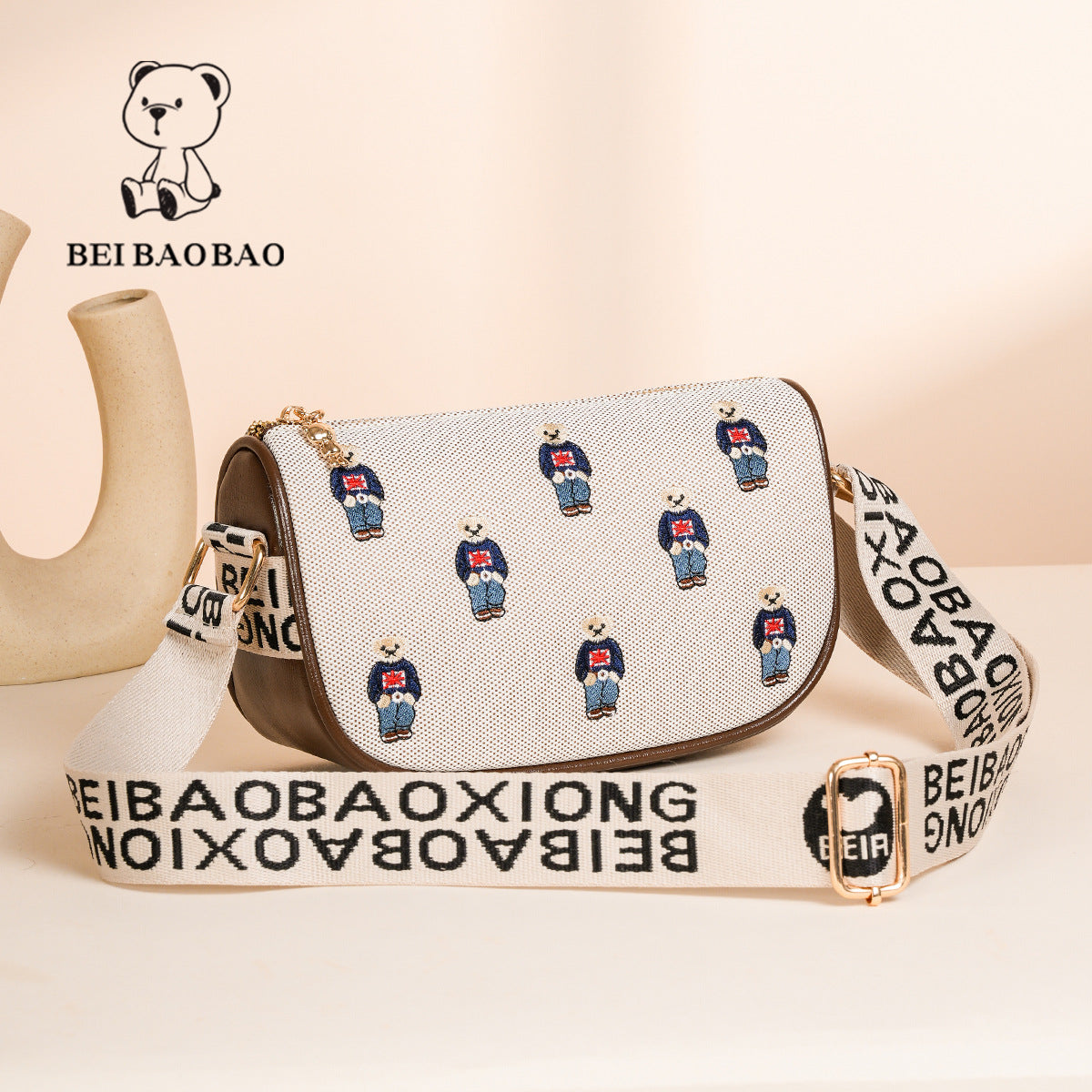 Source Popular Embroidery Victory Bear Niche Bags